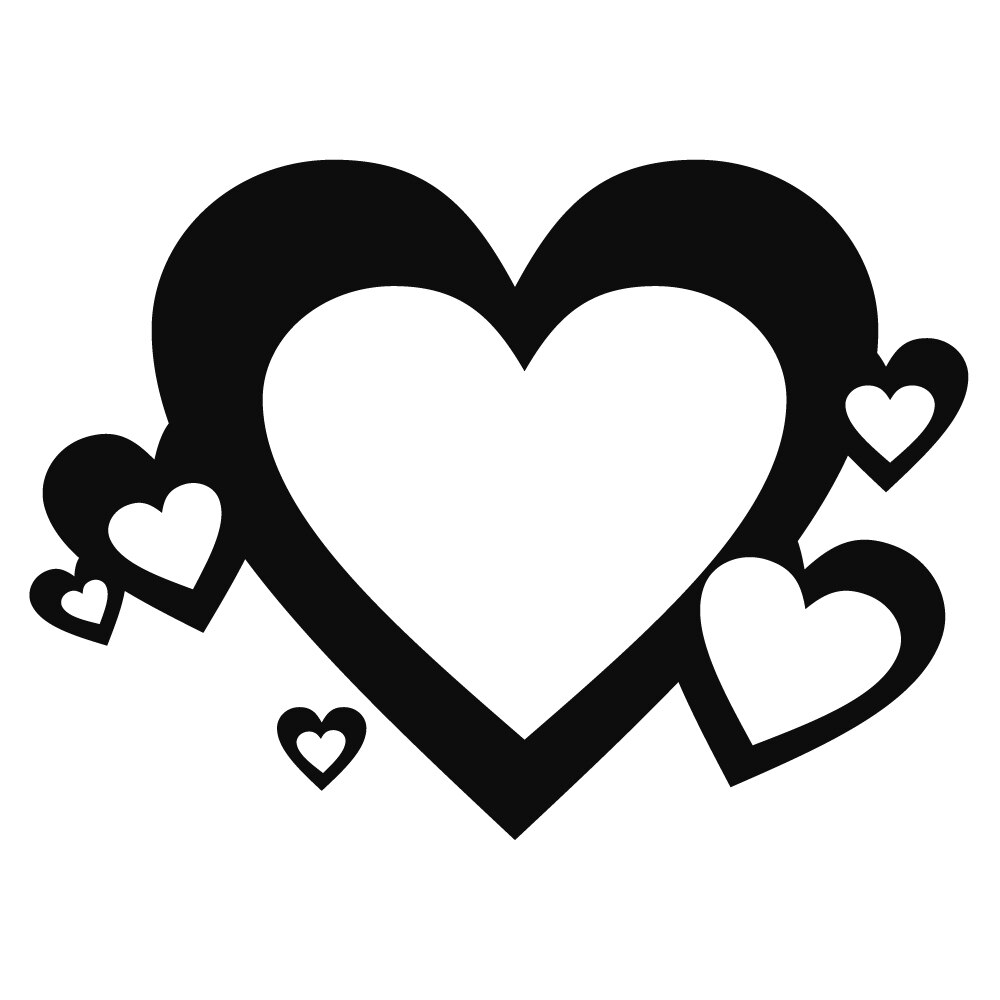 Sticker decorativ StickerStore Inimioare, 70x60 cm, Negru