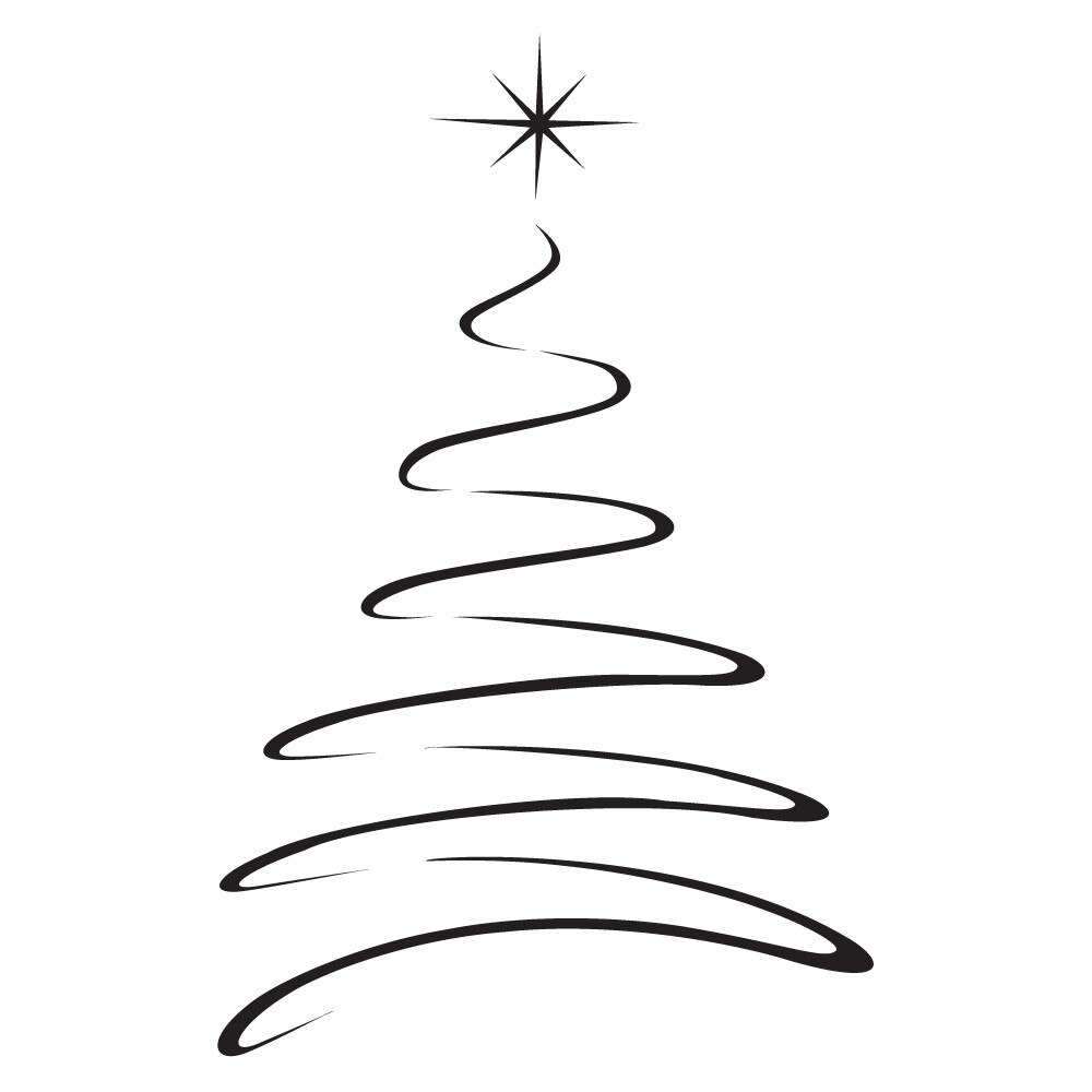 Sticker decorativ StickerStore Brad de craciun, 60x40 cm, Negru