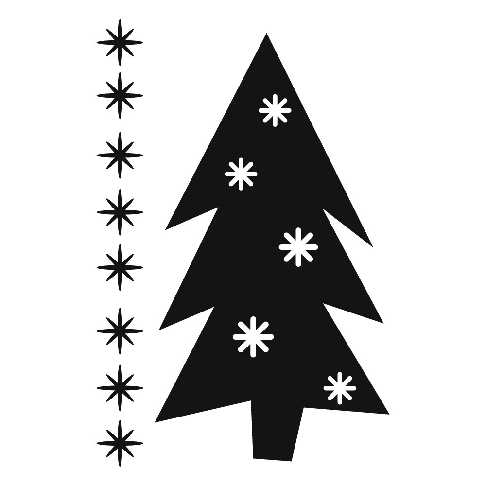 Sticker decorativ StickerStore Brad simplu, 40x50 cm, Negru