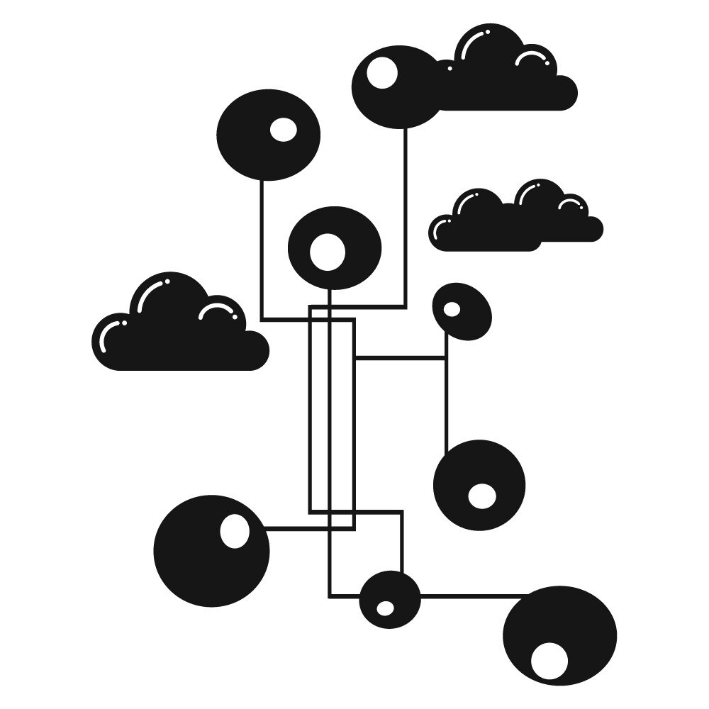 Sticker decorativ StickerStore Nori, 64x80 cm, Negru