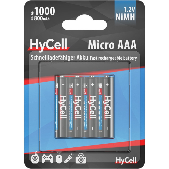 Acumulator HyCell AAA 1000mAh, blister 4 bucati