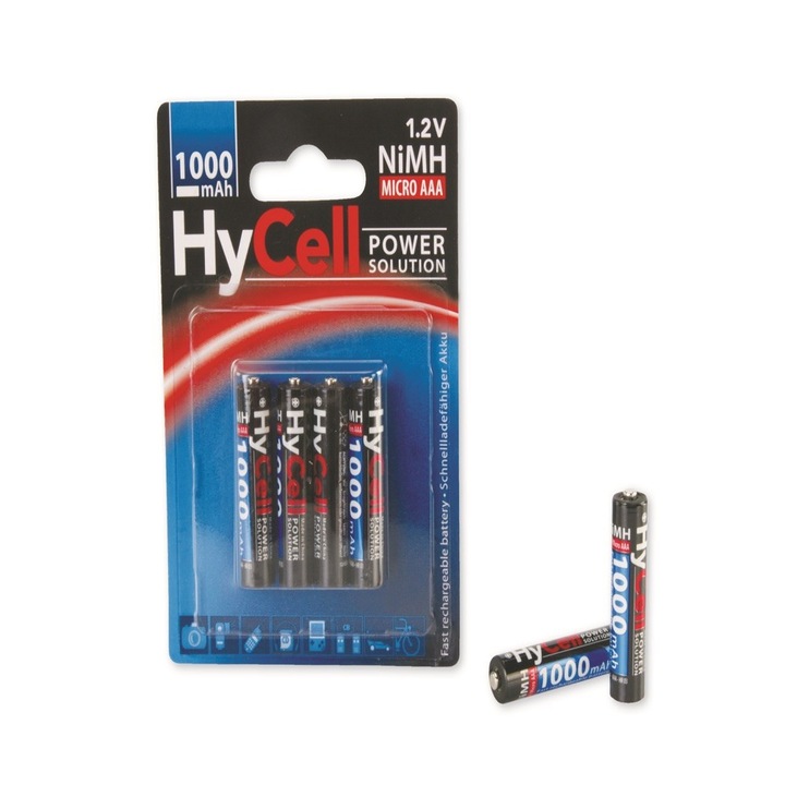 Hycell AAA 1000mAh akkumulátor, 4 részes buborékfólia