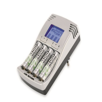 Incarcator Ansmann include 4 acumulatori AA 2500 mAh preincarcati Incarcator Ansmann include 4 acumulatori AA 2500 mAh preincarcati