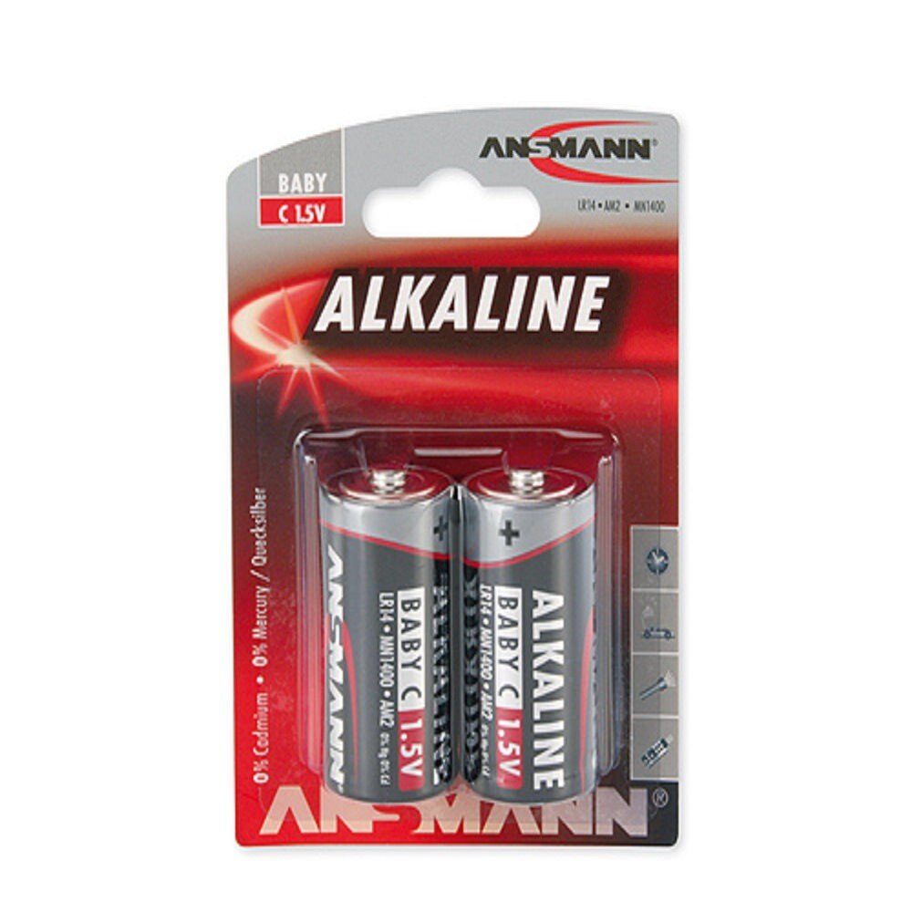 Baterii alcaline Ansmann Red C, LR14, blister 2 bucati