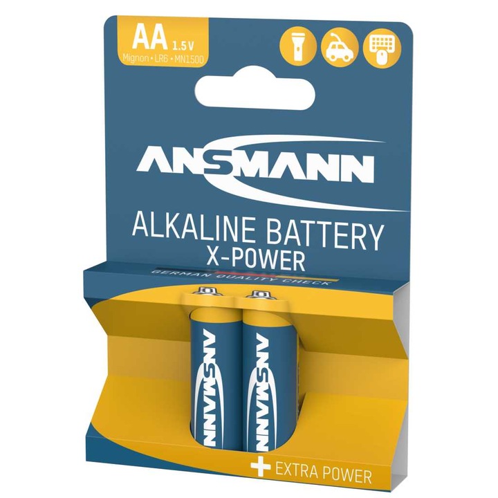 Baterii alcaline Ansmann Xpower AA, R6, blister 2 bucati
