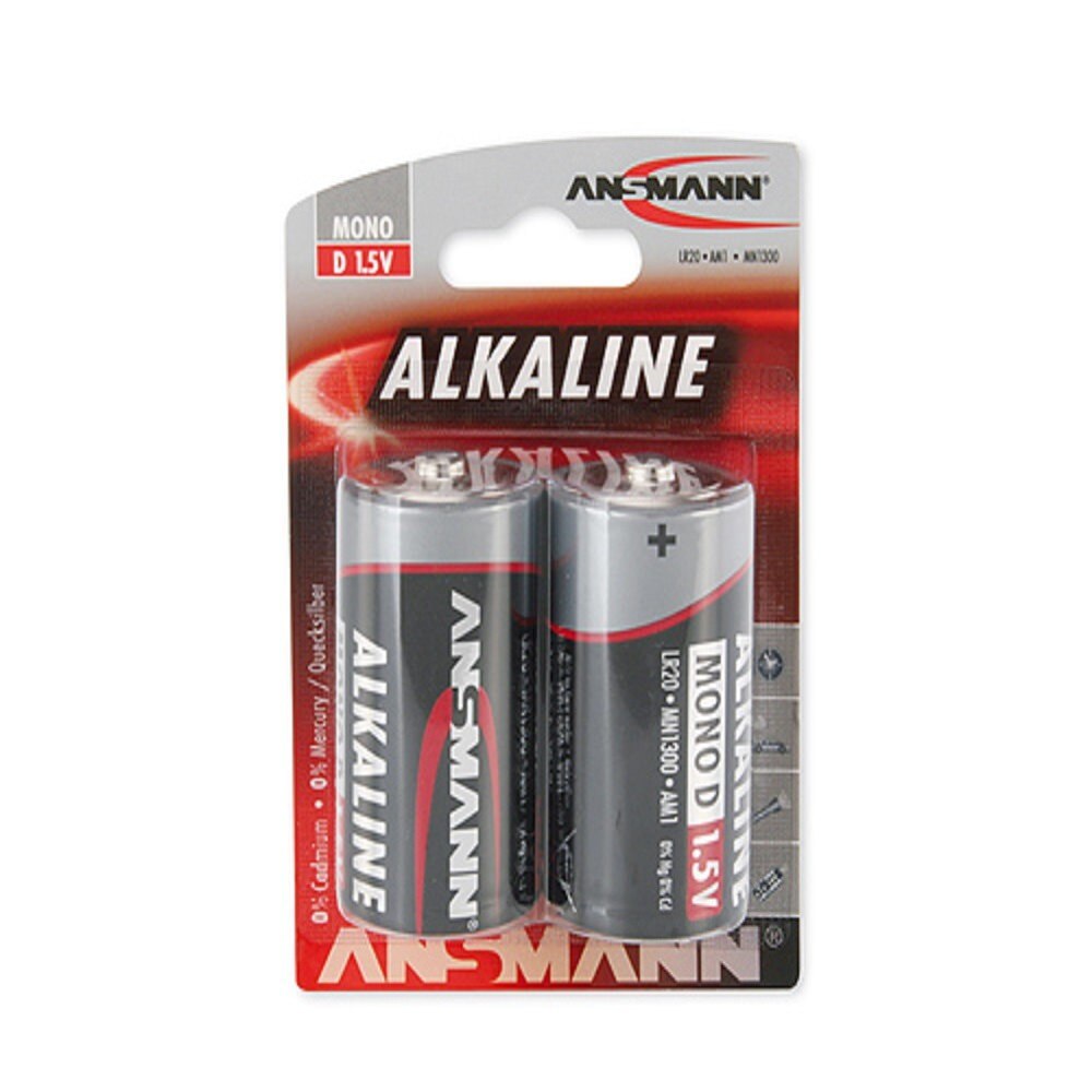 Baterii alcaline Ansmann Red D, LR20, blister 2 bucati