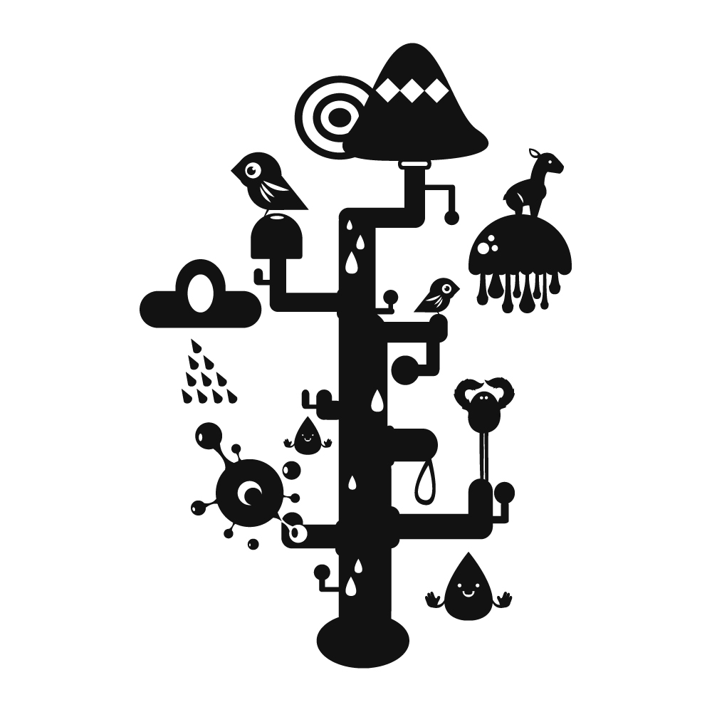 Sticker decorativ StickerStore Giant mushroom, 83x120 cm, Negru