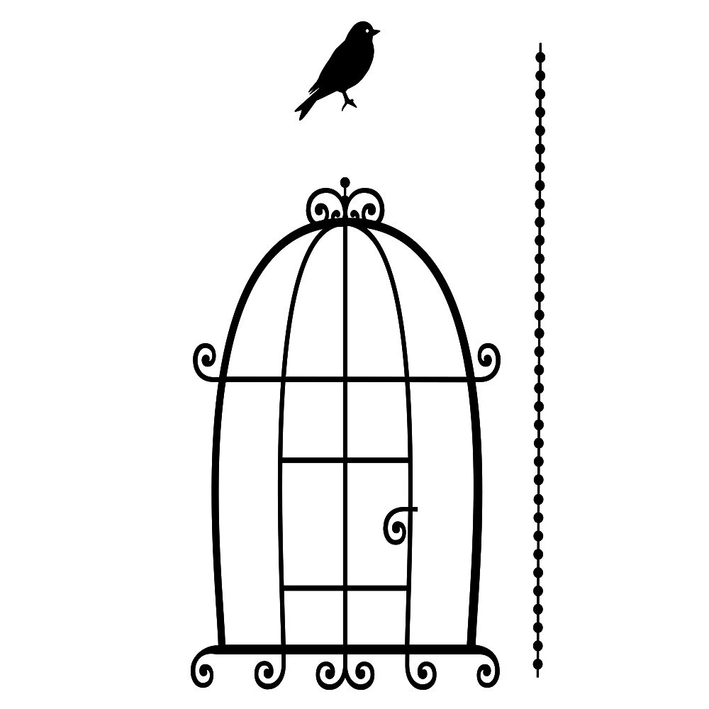 Sticker decorativ StickerStore Colivie, 50x88 cm, Negru