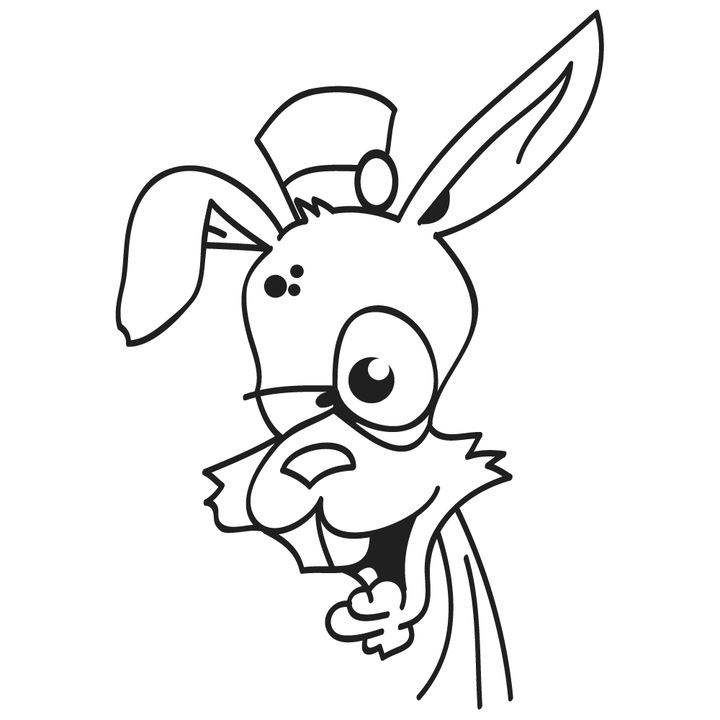 Sticker decorativ StickerStore Bunny rabbit, 24x35 cm, Negru