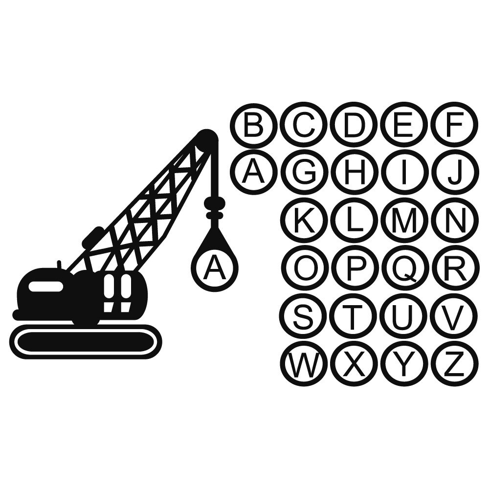Sticker decorativ StickerStore Alfabet, 80x49 cm, Negru