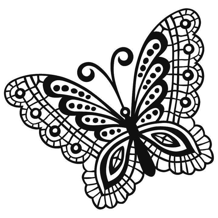 Sticker decorativ StickerStore Fluturas, 30x29 cm, Negru