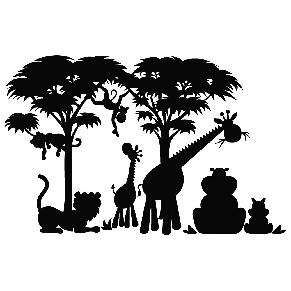 Sticker decorativ StickerStore Jungla set 2, 90x140 cm, Negru