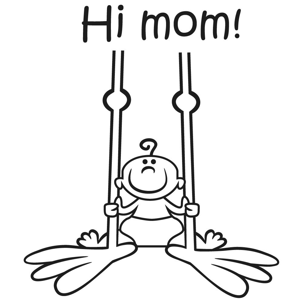 Sticker decorativ StickerStore Hi mom!, 60x69 cm, Negru