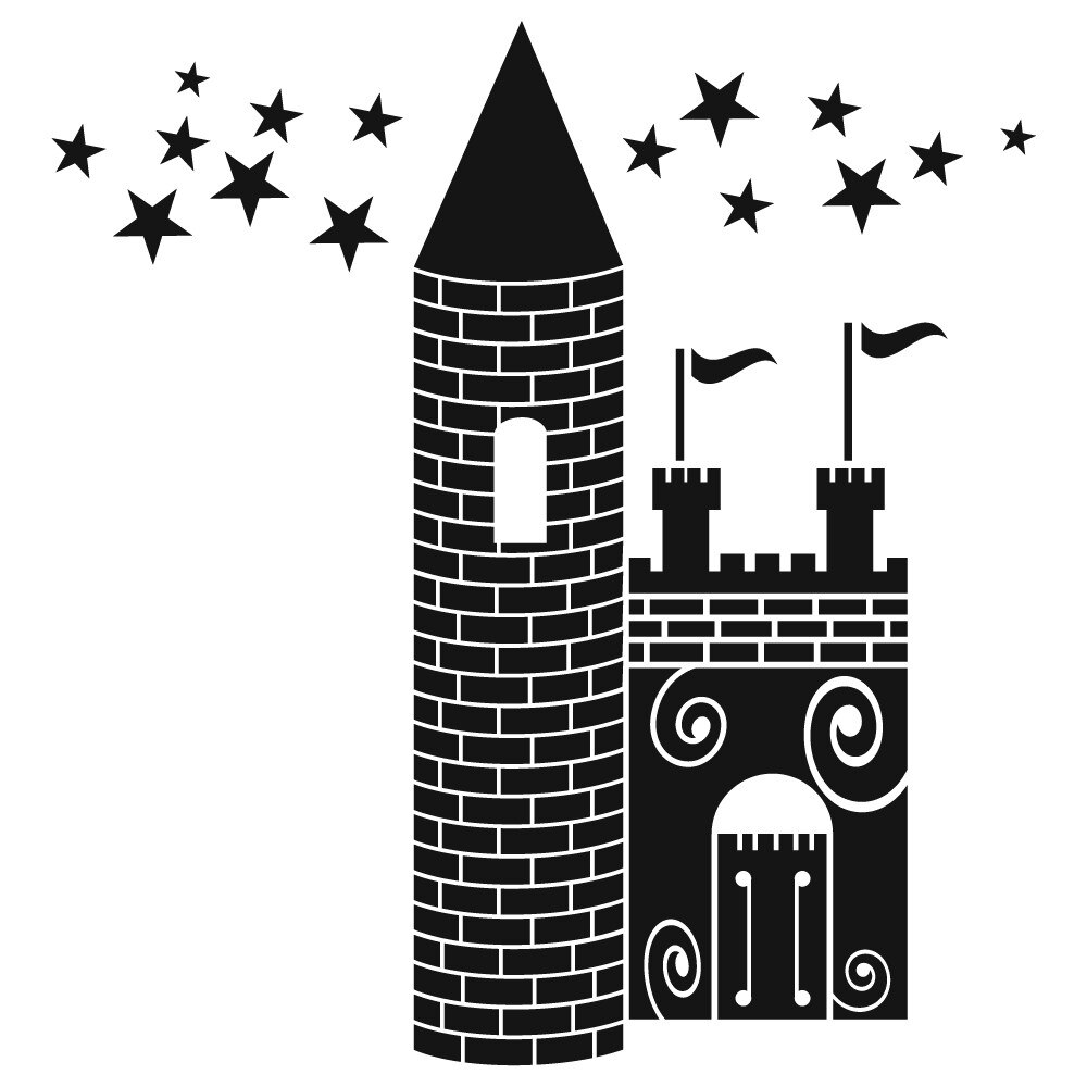 Sticker decorativ StickerStore Castel, 45x48 cm, Negru