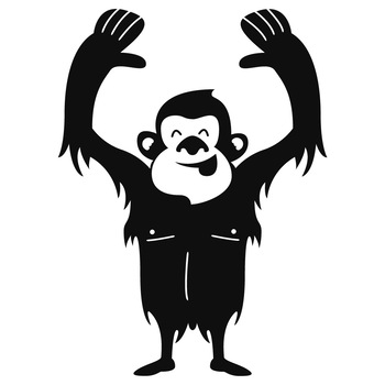 Sticker decorativ StickerStore Maimuta cu mainile in sus, 30x41 cm, Negru Sticker decorativ StickerStore Maimuta cu mainile in sus, 30x41 cm, Negru