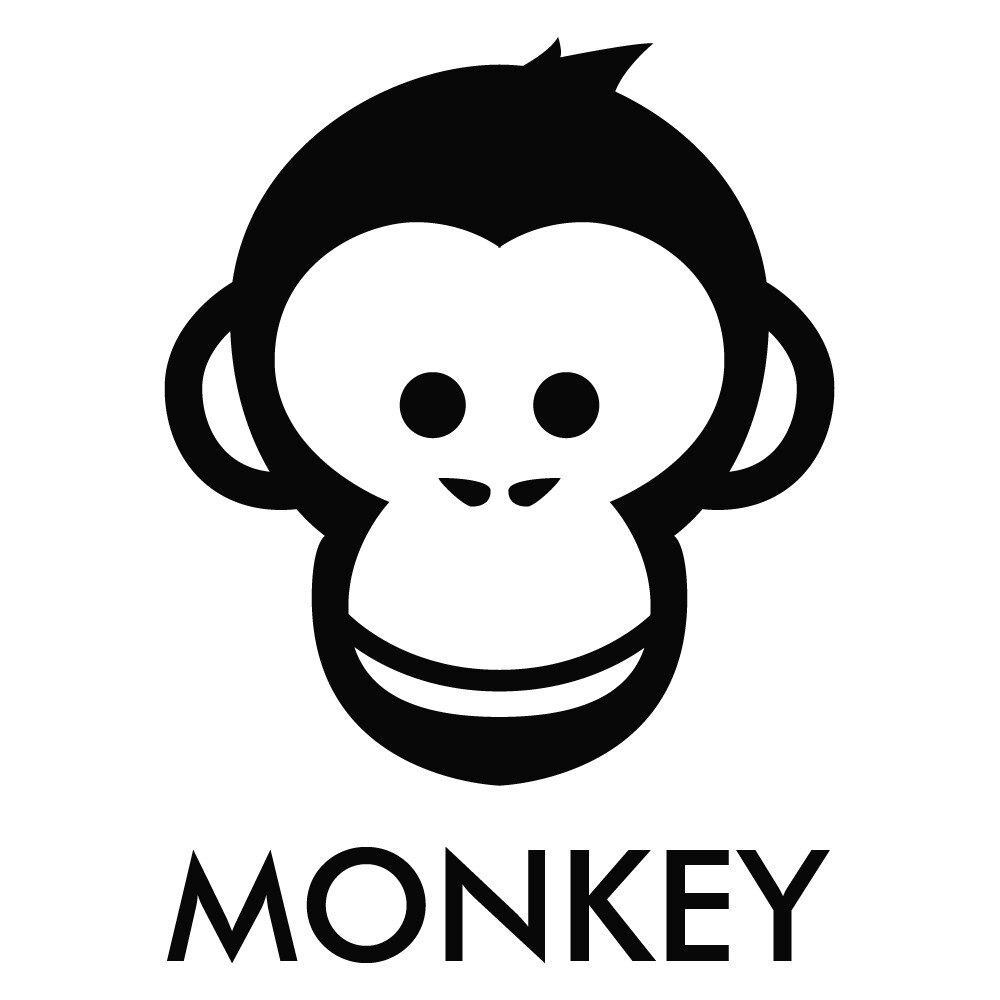 Sticker decorativ StickerStore Monkey, 25x18 cm, Negru