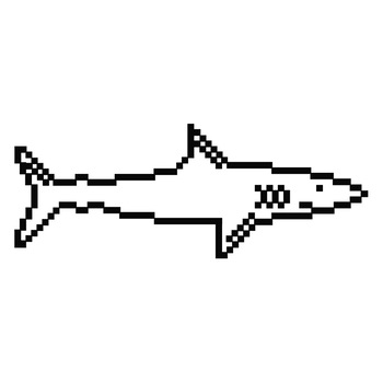 Sticker decorativ StickerStore Pixel Shark, 30x20 cm, Negru Sticker decorativ StickerStore Pixel Shark, 30x20 cm, Negru