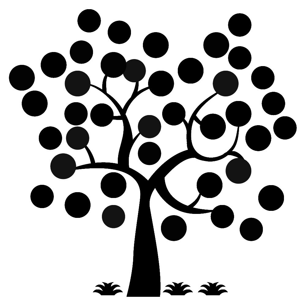 Sticker decorativ StickerStore Copac cu buline, 80x100 cm, Negru