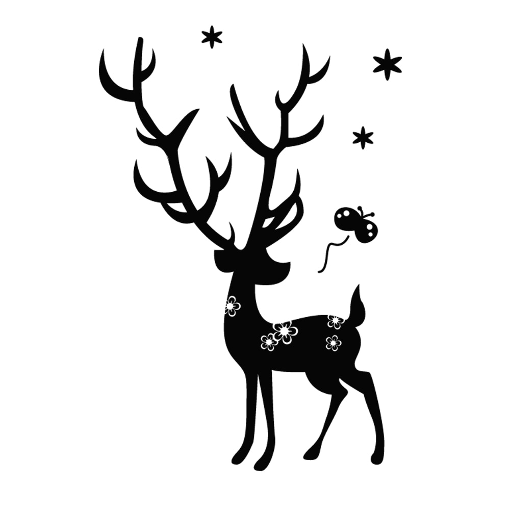 Sticker decorativ StickerStore Caprioara, 70x36 cm, Negru