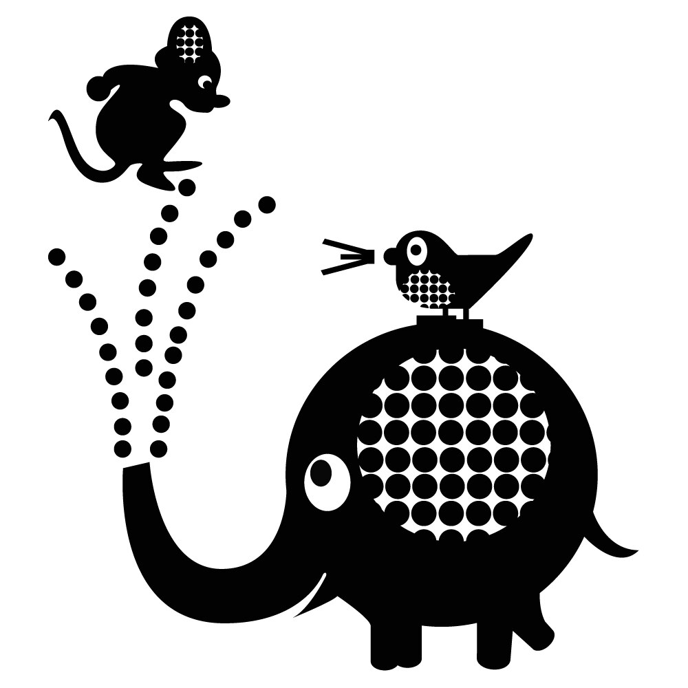 Sticker decorativ StickerStore Elefant, 60x66 cm, Negru