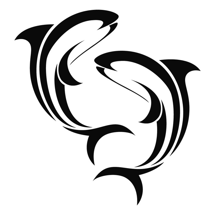 Sticker decorativ StickerStore Delfini, 40x42 cm, Negru