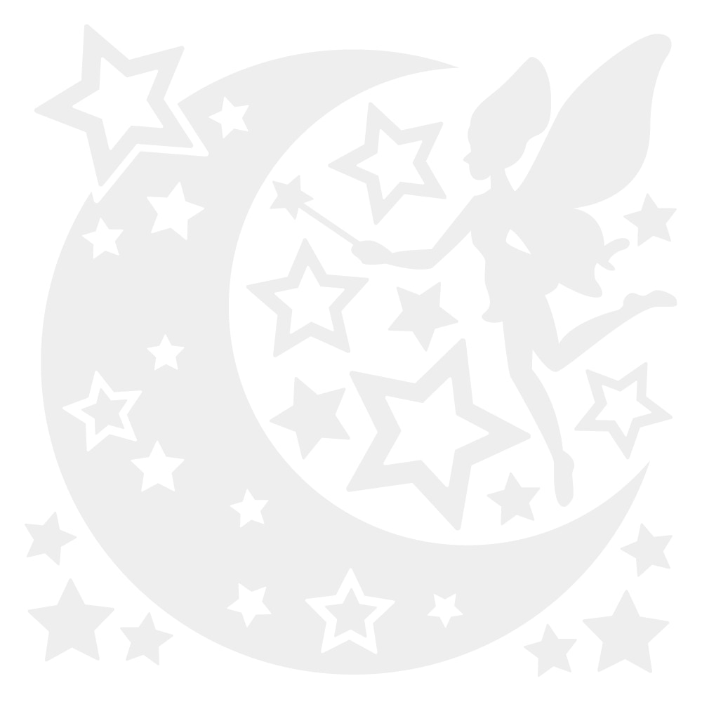 Sticker decorativ StickerStore Zana si luna, 30 x 30 cm, Fosforescent