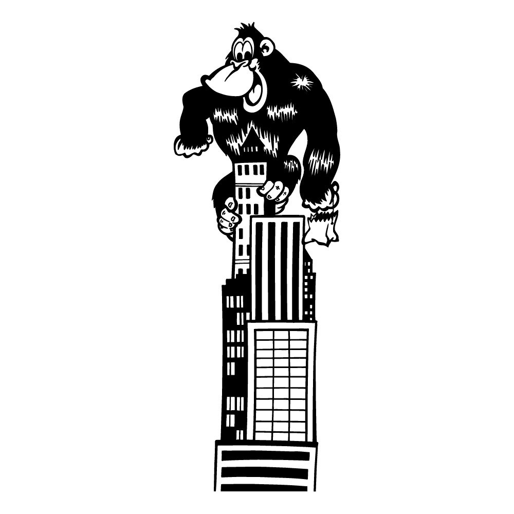 Sticker decorativ StickerStore King Kong, 29x80 cm, Negru