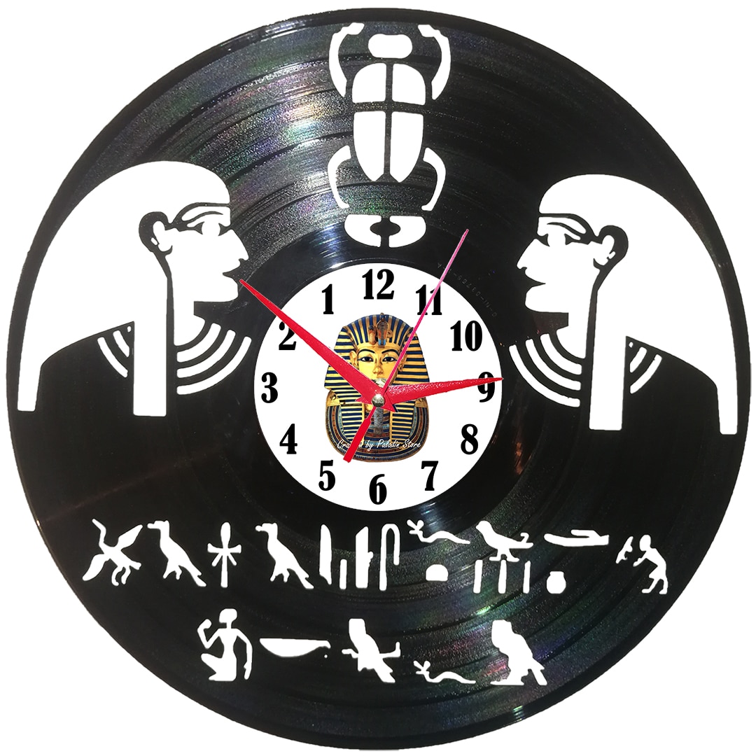 Ceas de perete disc vinil sens invers - Egipt
