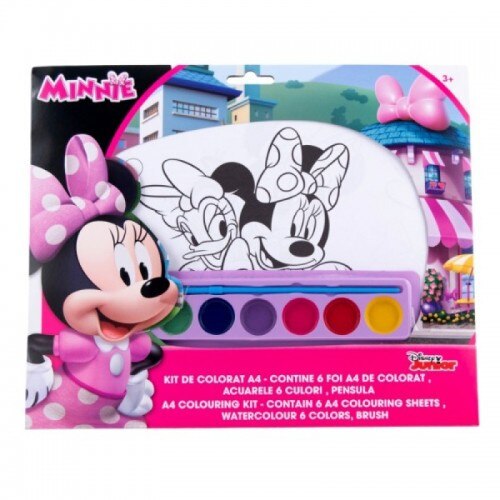 Kit de colorat cu acuarela A4, Disney Junior, Minnie