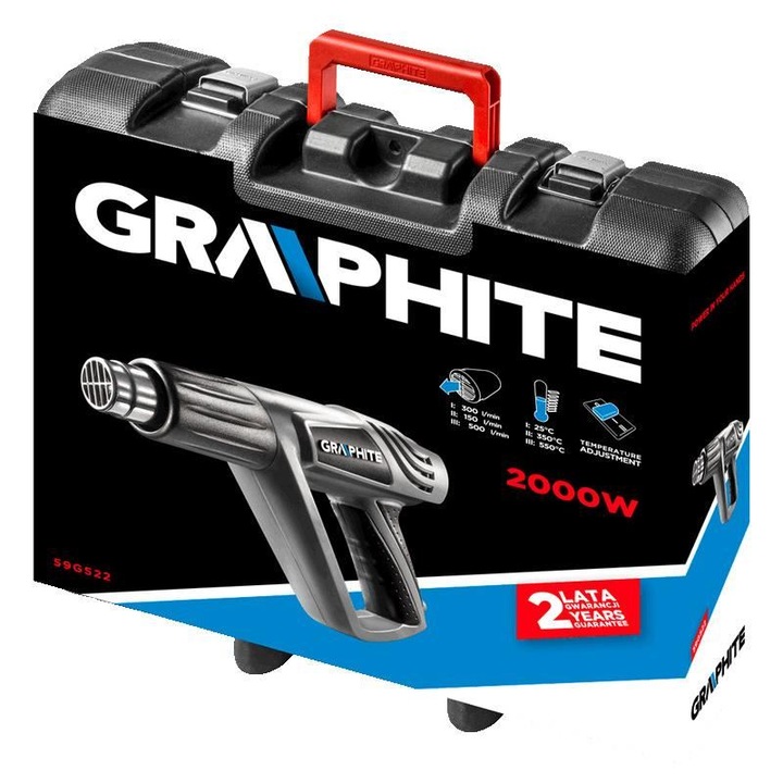 Suflanta aer cald 2000W Graphite