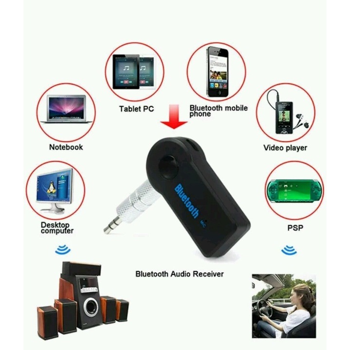 FM Трансмитер Receiver Amio Мултифункционален, Bluetooth, FM аудио предавател, MP3 плейър, Handsfree Black