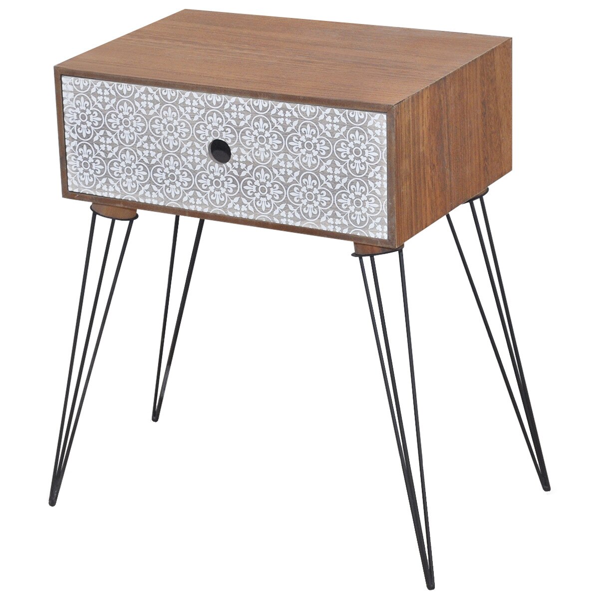 Noptiera cu 1 sertar, vidaXL, maro, 44 x 30,5 x 57,5 cm