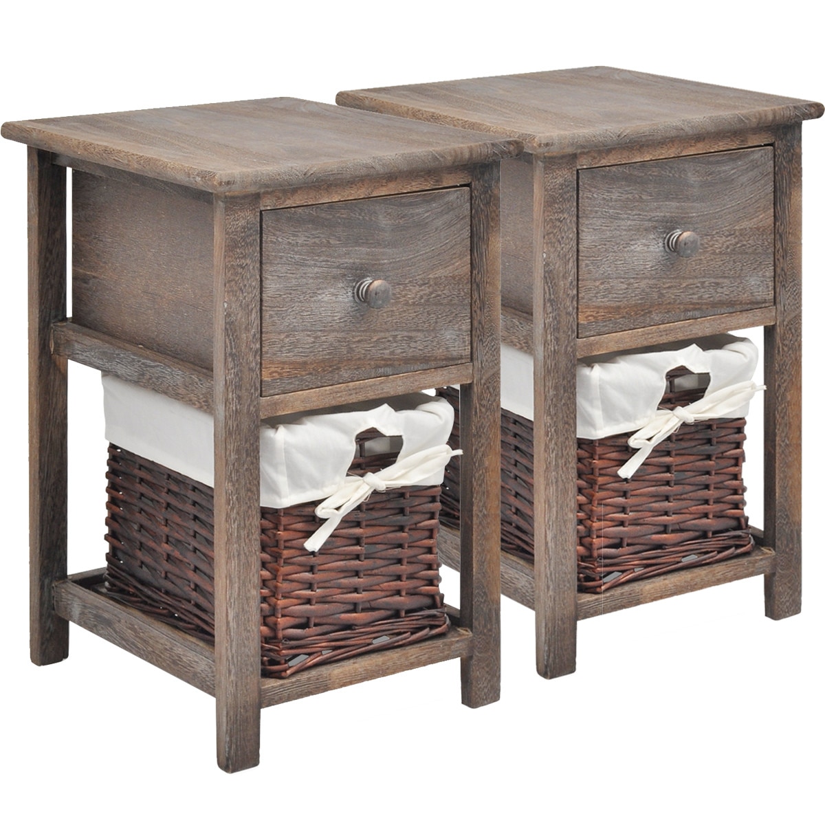 Noptiere shabby chic din lemn, vidaXL, maro, 28 x 31 x 45 cm