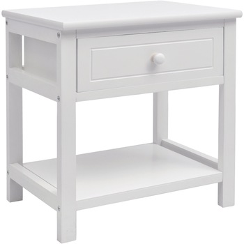 Noptiera din lemn, cu 1 sertar, vidaXL, alb, 40 x 29 x 42 cm Noptiera din lemn, cu 1 sertar, vidaXL, alb, 40 x 29 x 42 cm