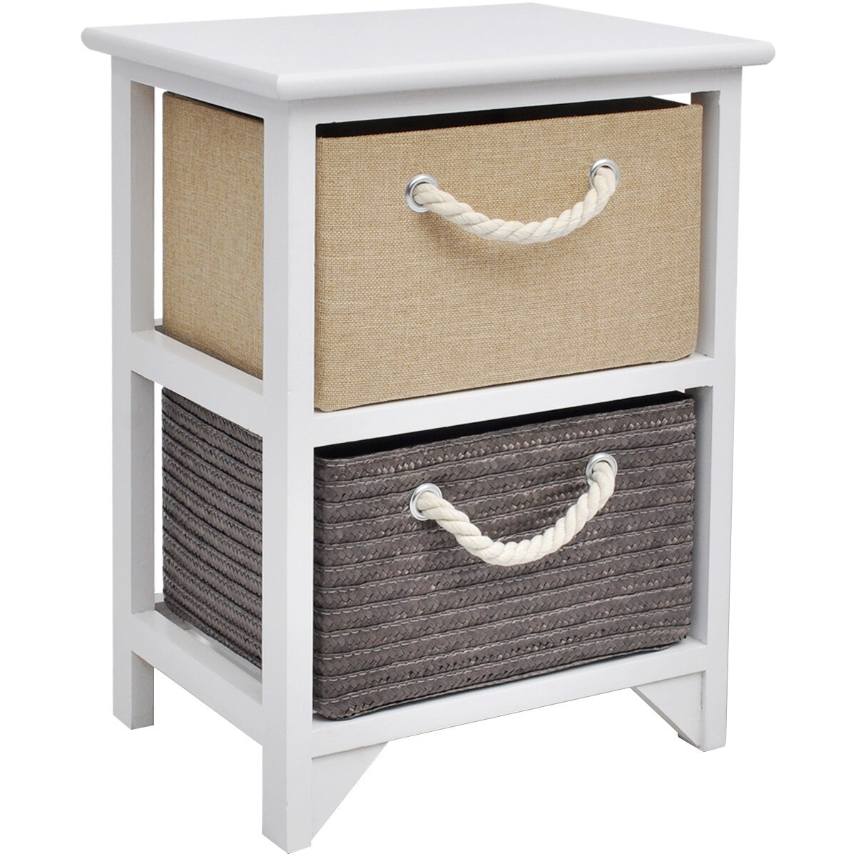 Noptiera din lemn cu 2 sertare, vidaXL, 35 x 27 x 48 cm