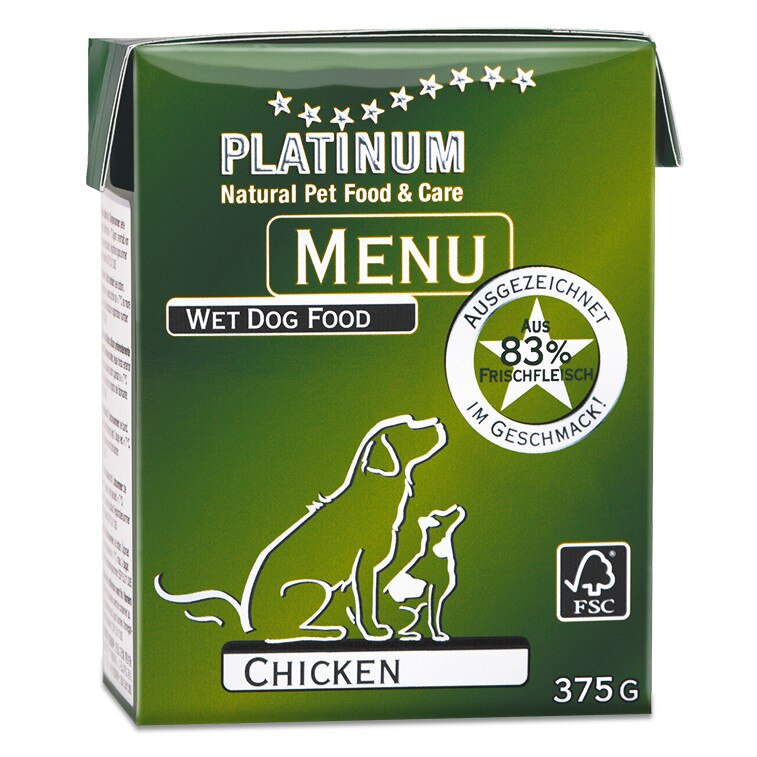 Hrana Umeda Caini Platinum Meniu cu Pui, 375 g