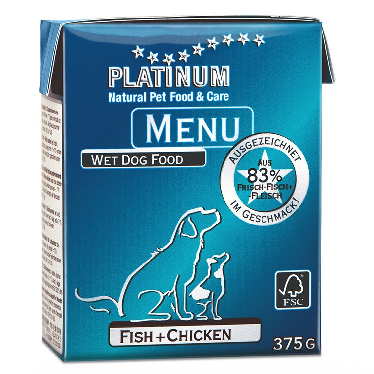 Hrana Umeda Caini Platinum Meniu cu Pui si Peste, 375g