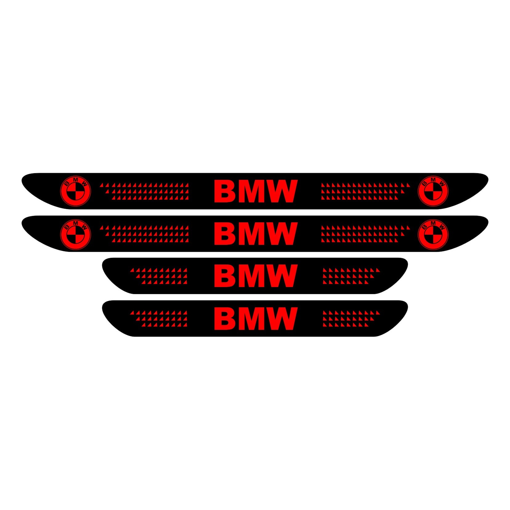 Set stickere praguri BMW, negru - rosu, sticker decorativ