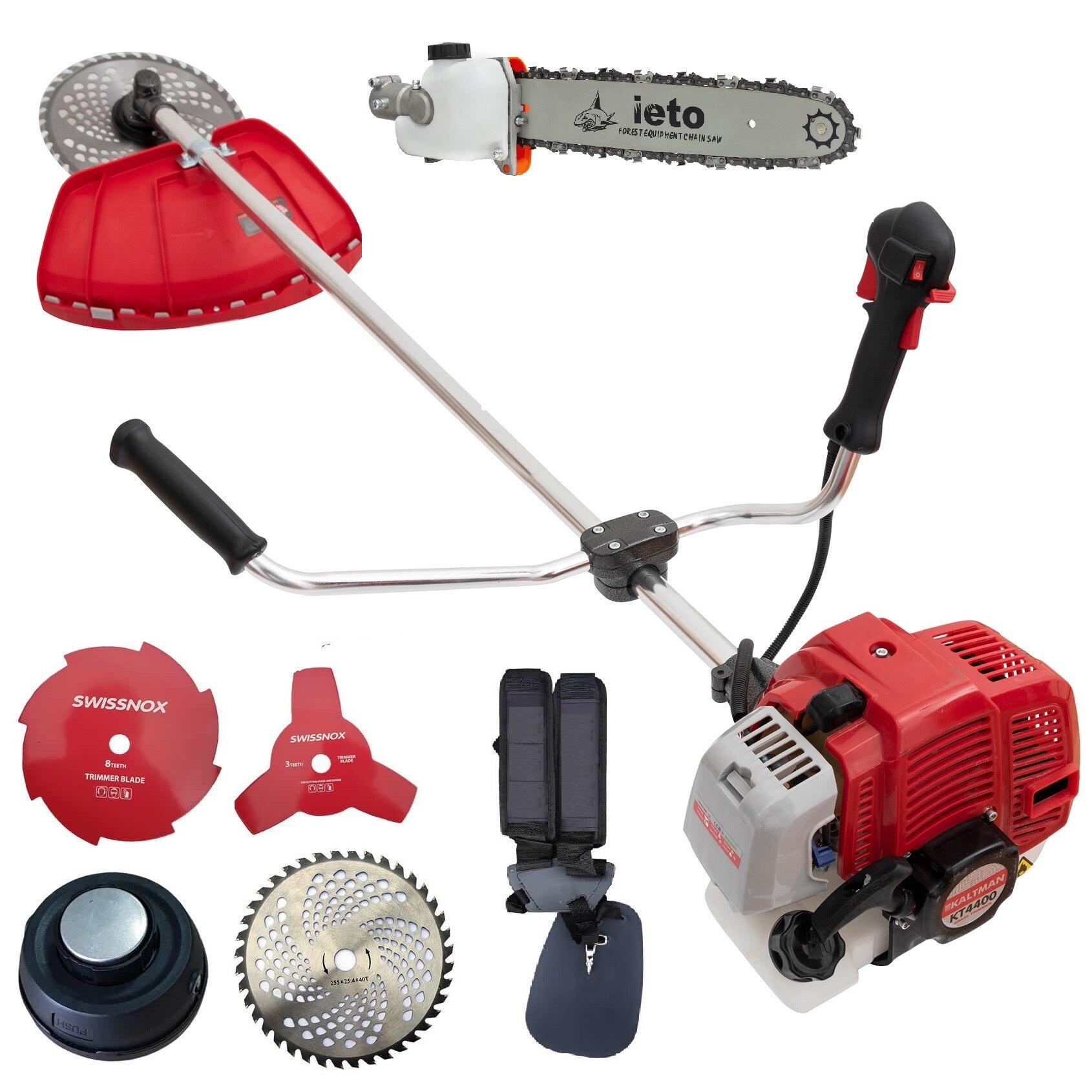 Set Motocoasa KALTMAN KT4400, 5.8CP, 52CC +Cap Drujba, Model nou, Motocositoare