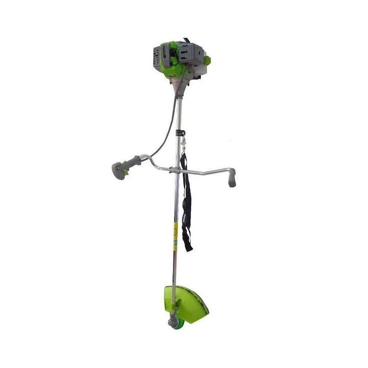 Motocoasa pe benzina Bass BS-8651, putere 4.6 CP, 2 timpi, cu fir si 2 x disc, Masca, Ham