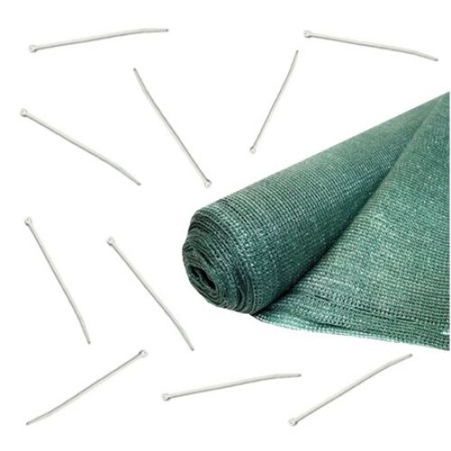 Plasa de umbrire , latime:2m, lungime:25m, grad de umbrire 75% + Bride plastic 3,6 x 200mm, 100 bucati