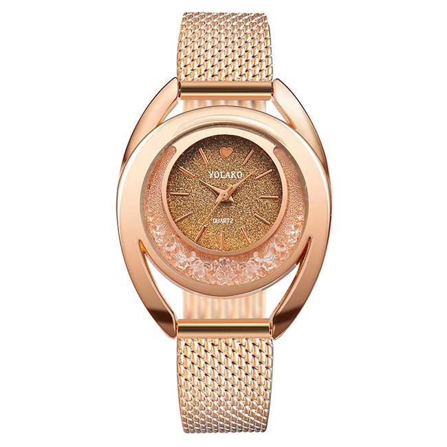 Ceas Dama Quartz Yazole Casual Elegant Gold, CP9567GD, curea din metal (mesh), afisaj analog