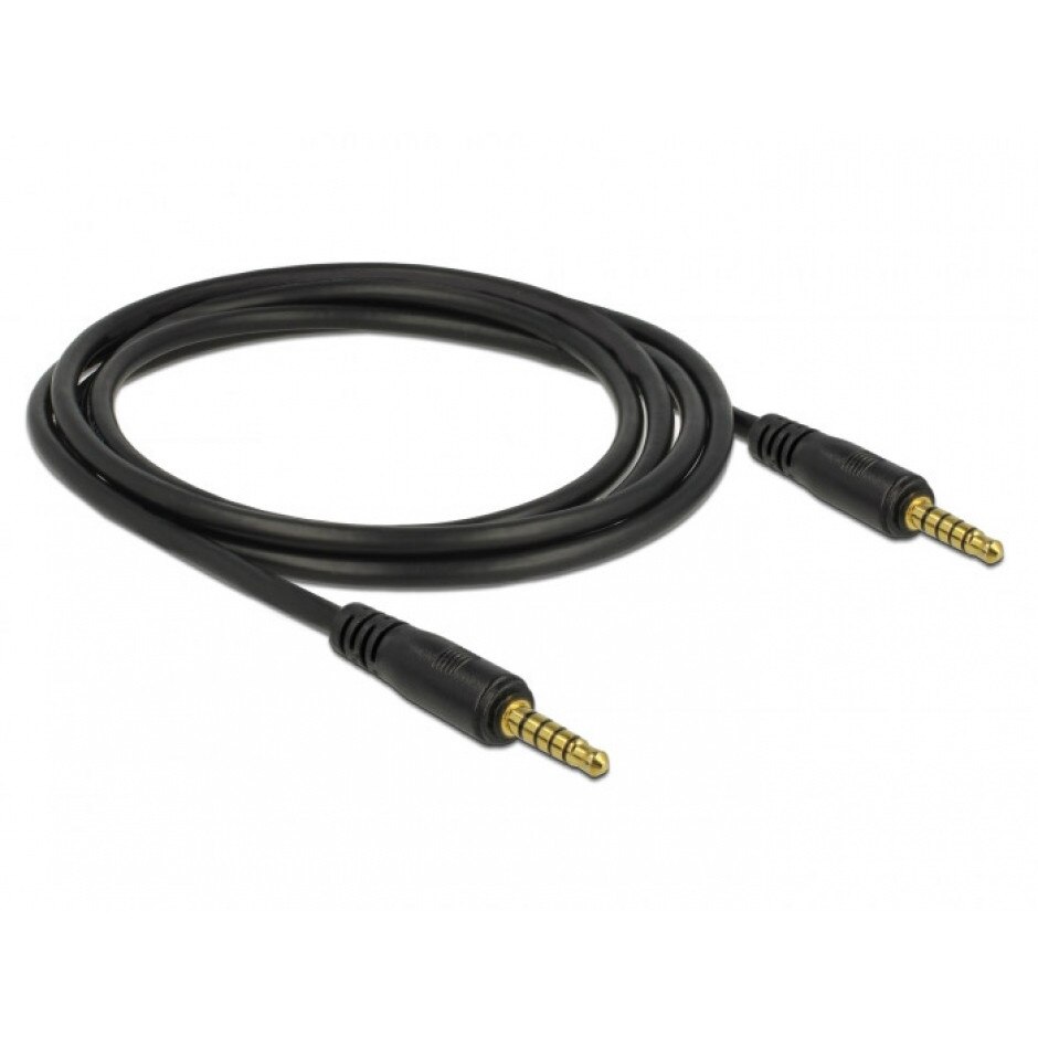 Cablu de conectare , Delock , Jack 3.5 mm 4 pin tata > tata , stereo , 2 m