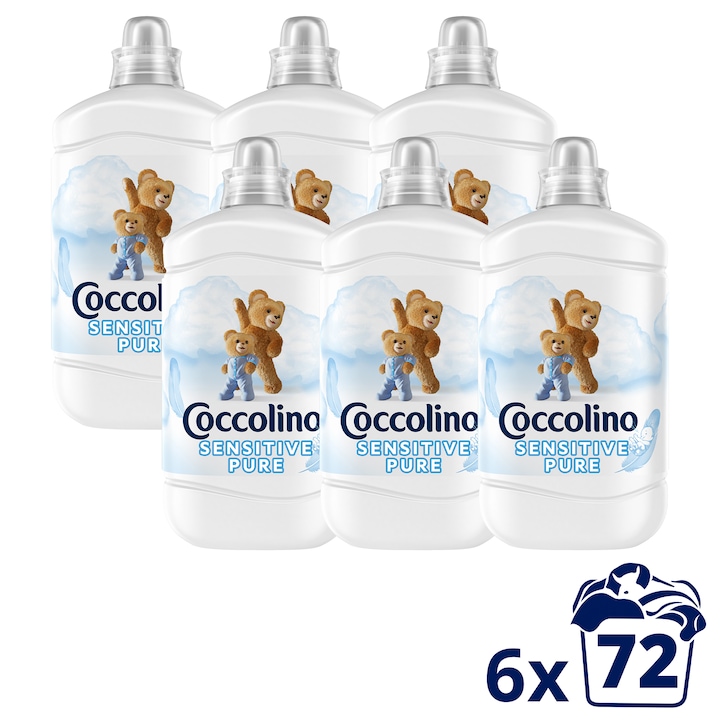 COCCOLINO Sensitive Pure öblítő, 6x72 mosás, 6x1800ml