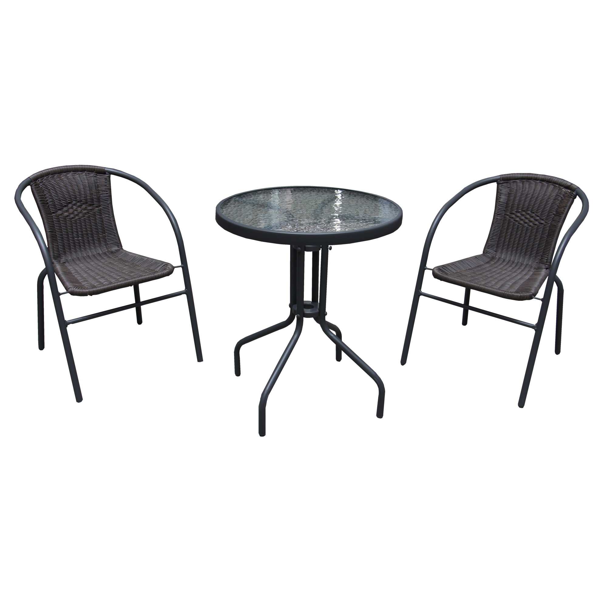 Oral neplăcut Jeli  Set masa bistro cu 2 scaune pentru gradina din metal cu ratan - eMAG.ro