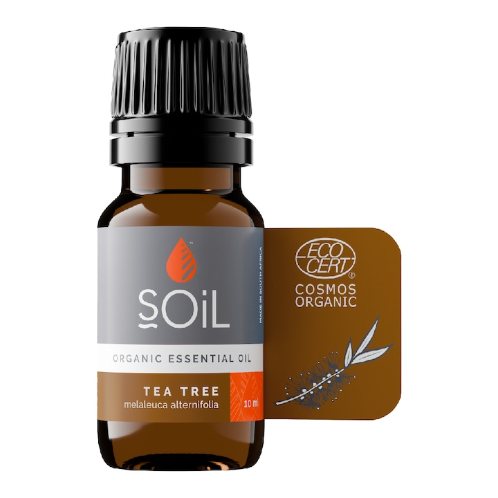 Ulei Esential de Arbore de Ceai (Melaleuca alternifolia), Tea tree, Soil, Uleiul sanatatii pielii, Pur, 100% Organic Ecocert, 10 ml