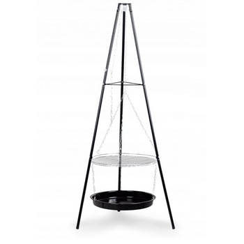 Gratar pentru gradina cu suport metalic, cromat cu diametrul 45 cm, 76x76x148cm Gratar pentru gradina cu suport metalic, cromat cu diametrul 45 cm, 76x76x148cm