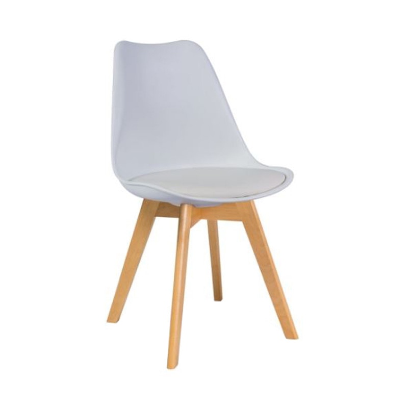 Scaun Tapitat Genarom Kris Buk Alb, 49 x 83 x 41 cm