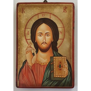 Icoana pictata pe lemn Iisus Hristos 134, Artizanat Opait, 18x14cm Icoana pictata pe lemn Iisus Hristos 134, Artizanat Opait, 18x14cm