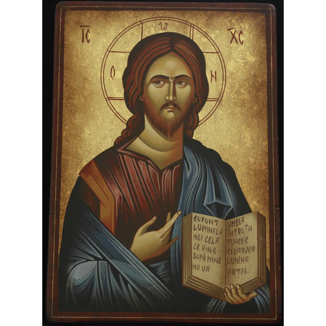 Icoana pictata pe lemn Iisus Hristos 113, Artizanat Opait, 32x22cm